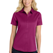 Ladies Short Sleeve SuperPro React  Twill Shirt